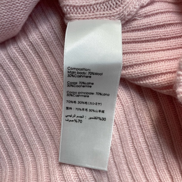 NWT 3.1 Phillip Lim $425 Pink Scalloped Pointelle-Knit Wool Cashmere Sweater XS - Picture 10 of 16